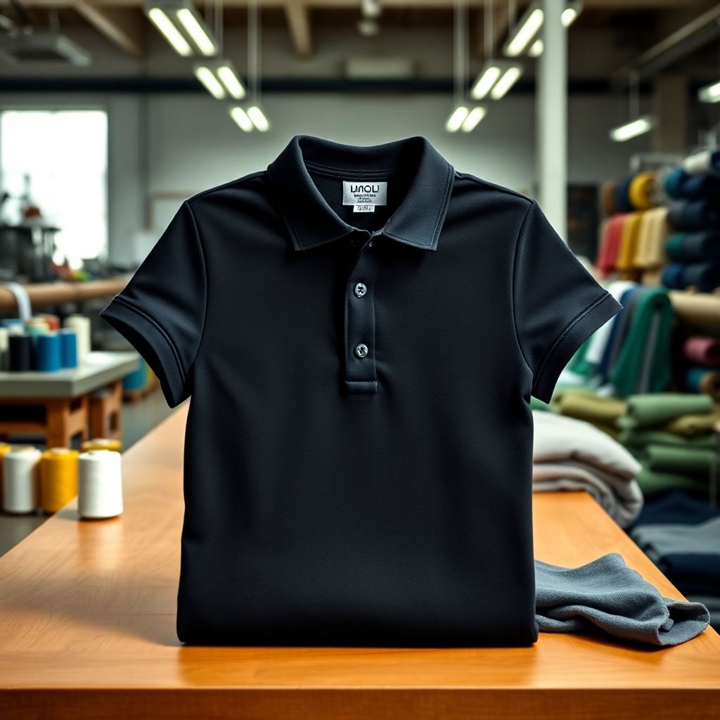 Playera Polo Negra